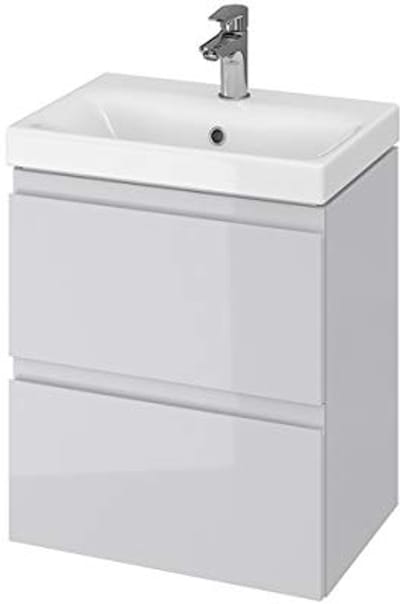 Badmeubelset Grijs 50 x 35 cm met Wastafel en Onderkast voor Badkamer