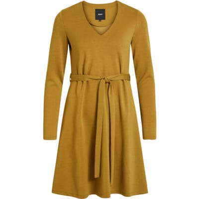 OBJSAVA L/S V-NECK DRESS SEASONAL Tapenade.