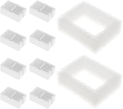 Allecto - Huisdier Water Fontein Filter - Actieve Koolfilters - Inclusief Schuimfilters - 10 Stuks - Vervangingsfilters - Geschikt voor Katten - YI...