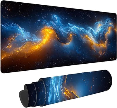 XXL Muismat - Bureauonderlegger - Gaming en Kantoor - Genaaide randen - 160x80 cm - Sterrenhemel