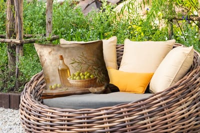 Buitenkussens - Tuin - Olijven - Stilleven - Vintage - 50x30 cm