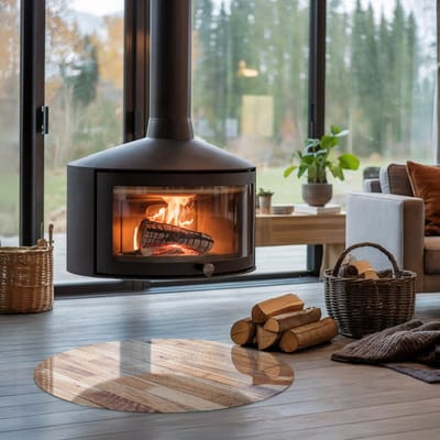 Coloray Vloerplaat Houtkachel - Plaat voor Onder Houtkachel - 80 cm x 80 cm - Open Haard Accessoires - Bruin Vloerplaat Kachel - Onderplaat Voor Houtkachel - Plaat onder Houtkachel - Kachel Onderplaat - Verwarmingsaccessoires