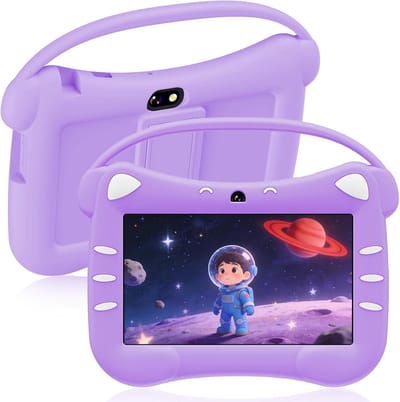 7 Inch Kinder Tablet Android – WiFi Bluetooth Dubbele Camera & Ouderlijk Toezicht voor Jongens & Meisjes 3-14 Jaar