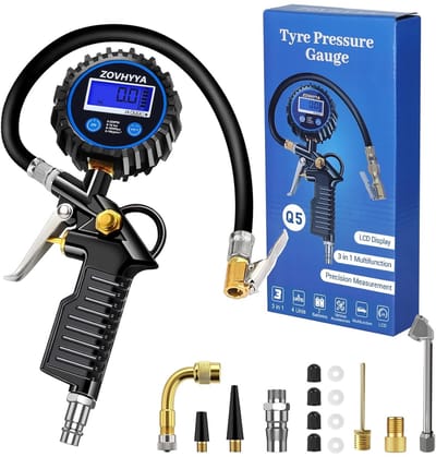 Thijox - Luchtdrukmeter Bandenpomp 220PSI LCD - Vier Meeteenheden - Geschikt voor Voertuig, Basketbal, Zwemmen - Handige Accessoires voor Optimale Ban