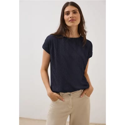Shirt met structuurmix