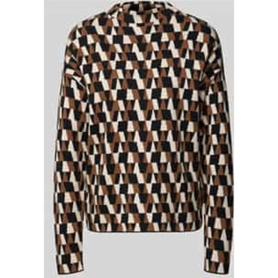 Oversized gebreide pullover met geribde opstaande kraag