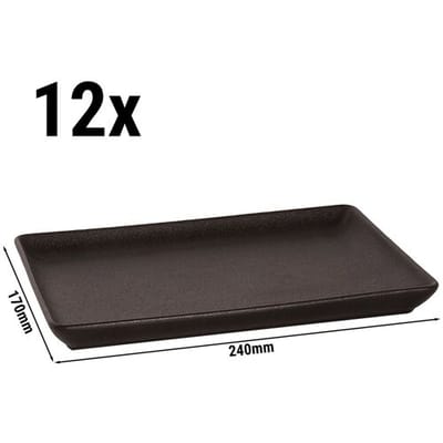 GGM Gastro (12 Stück) UNIVERSE - Platte Maastricht - Rechteckig - 240x170mm - Schwarz