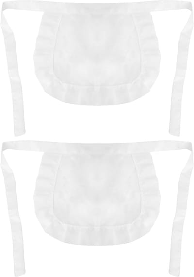 Stijlvolle verstelbare witte schort voor dames, ideaal voor koken, schoonmaken en cosplay, set van 2 stuks