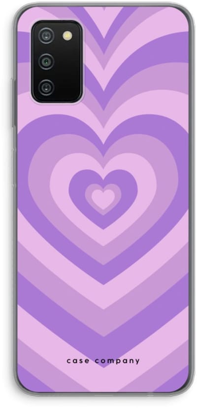 Case Company® - Hoesje geschikt voor Samsung Galaxy A03S hoesje - Hart Paars - Soft Cover Telefoonhoesje - Bescherming aan alle Kanten en Schermrand
