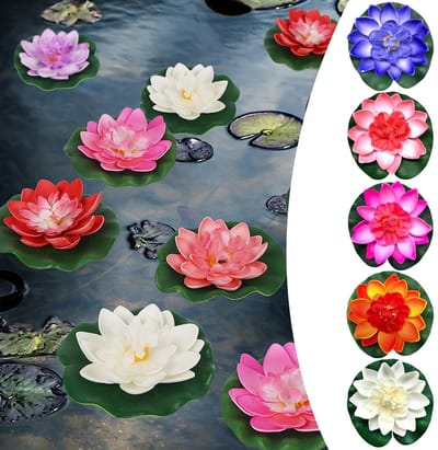 Dailygoods- Kunstmatige Lotusbloemen Waterdicht - Drijvende Bloemen - Kunstmatige Waterlelie - Decoratie voor Tuin/Vijver - Schuim Materiaal - Voor Aquarium/Zwembad