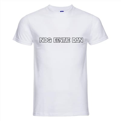 Nog eentje dan T-shirt - 100% Katoen - Maat XS - Classic Fit - Wit