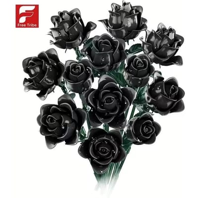 585 Stuks Romantische Zwarte Roos Gotische Stijl Bouwsteen Sets Woondecoratie Bakstenen Perfect Voor VerjaardagsfeestPasenKerstmis black