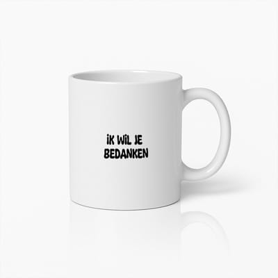 Ik Wil Je Bedanken" Bedankmok – Attent Cadeau voor Vrienden, Familie of Collega’s – Keramische Dankjewel Beker
