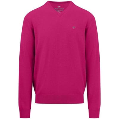 Fynch-Hatton Trui V-Neck Uni Superfine Cotton Malaga / male