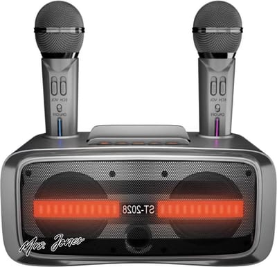 Mrs. Jones Karaokemicrofoon volwassenen kinderen karaoke-luidspreker Bluetooth-microfoons tv complete karaoke 20 W ledlicht instelbare microfoongevoeligheid echo .