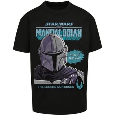Star Wars - Disney Oversized T-shirt - The Mandalorian - Mando Legend Continues - L tot XXL - voor Mannen - zwart