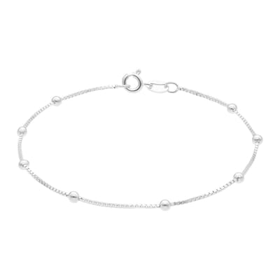 Lucardi Dames Zilveren armband venetiaan bol - Armband - 925 Zilver - Zilverkleurig - 19 cm