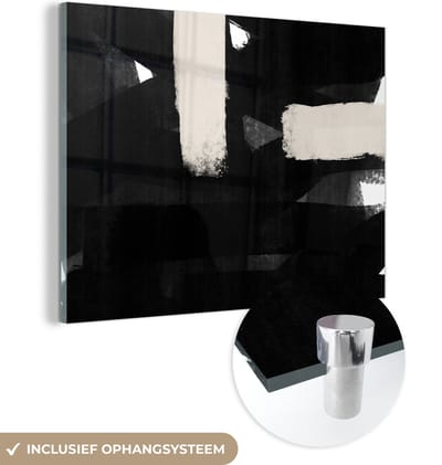 MuchoWow® Glasschilderij 120x90 cm - Schilderij acrylglas - Abstract - Pastel - Minimalisme - Foto op glas - Schilderijen