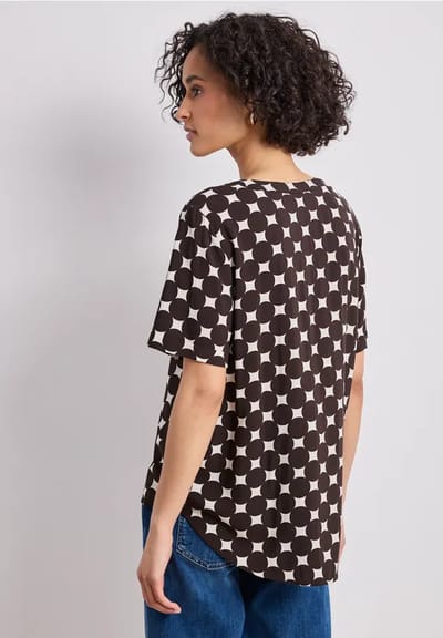 Blouse met korte mouwen en omslag