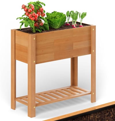 SNJY® Kweektafel - Kweekbak op Poten - Moestuinbak Verhoogd - 30L x 70B x 75H cm - Bruin