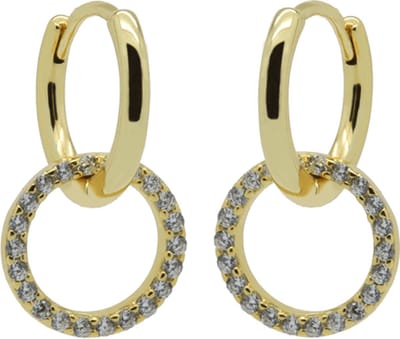 Karma Oorringen Hinged Hoops Double Hoop Zirconia 12MM Goud