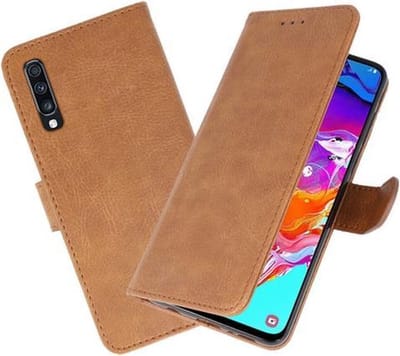 Hoesje Geschikt voor Samsung Galaxy A70 / A70s - Book Case Telefoonhoesje - Kaarthouder Portemonnee Hoesje - Wallet Cases - Bruin
