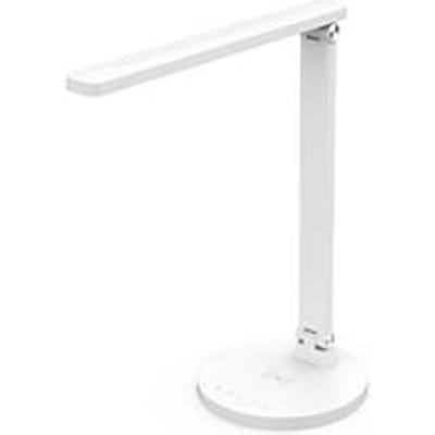 meet by Paperflow ATIAS LED tafellamp wit, 900 lm, verstelbare scharnierarm, Qi oplaadpad & USB, CCT