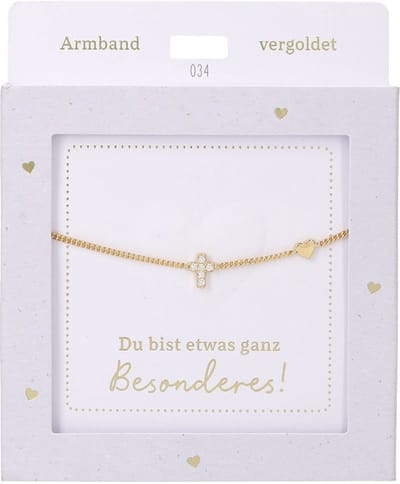 Depesche armband goud kruisje - vriendschapssieraad voor meisjes.