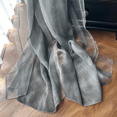 Zomerzijde Sjaal Dames Zonwering Effen Kleur Hoge Kwaliteit Moerbei Waterrimpeling Lange Sjaal Modetrend 200-78cm gray