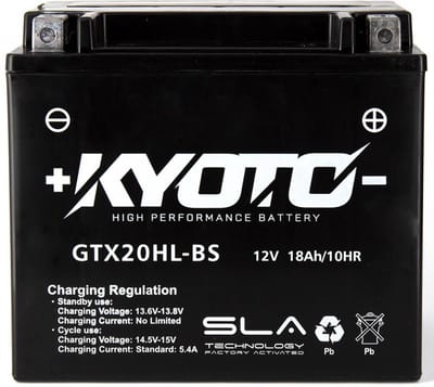 SLA Kyoto-accu voor Harley Davidson 1250 VRSCDX Night Rod Special 2008 tot 2015 YTX20HL-BS SLA / 12V 18Ah nieuw