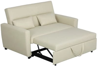 Slaapbank - Uitklapbaar - Slaapstoel - Logeerbed - Zetelbed - Slaapfauteuil - Vouwbed - 2 persoons - Zeer comfortabel - Beige