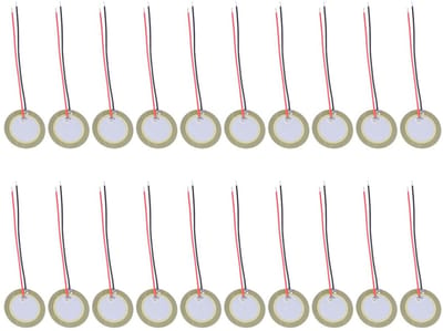 Piezo Disc Diaphragm Elementen Buzzer Keramische Chips met Aansluitdraden 20mm - 20 Stuks voor Geluidsprojecten en Elektronische Toepassingen