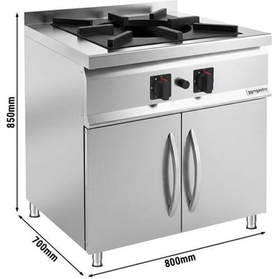 GGM Gastro Gasherd - 24 kW - 1 Brenner - inkl. Unterbau mit 2 Türen