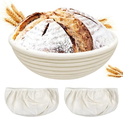 REN® Rijsmand - Rijsmandje Broodbakken - Banneton - Rijsmandje Ovaal - Wit - 22cm x 22cm x 8cm