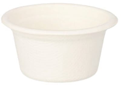 20x 12 Dressingschaaltjes suikerriet pure 60 ml Ø 6 cm · 3 cm wit