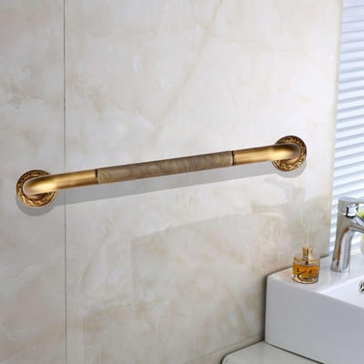 Antieke Stijl Messing Gesneden Douche Bad Veiligheidsbeugel Wandmontage Badkameraccessoires white