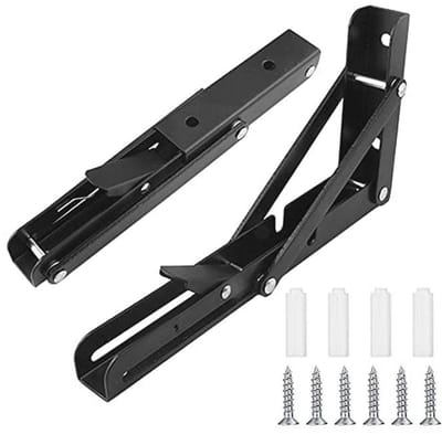 Professionele VouwBeugels van Roestvrij staal - Stevige Steunen voor Tafel, Plank en Sofa (25 cm, 2 Stuks)