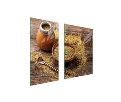 TMK ArtDeko Serie - Glazen Beschermplaat - 75x52 cm - Gehuld Glas