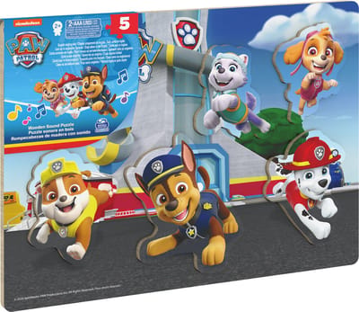 Houten Geluidenpuzzel PAW Patrol (Engelstalig), 5 stukjes