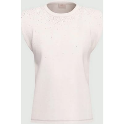 T-shirt smanicata donna bianco
