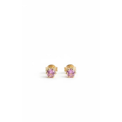 Oorknopjes Geboortesteen Oktober Rozenkwarts Goud | cadeau dames