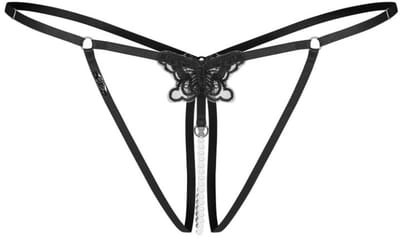 Obsessive - Selisme Open Kruis String - Zwart