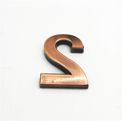 Huisnummer Bordje - Adres Sticker - Huis Identificatie - Modern Lettertype - 7cm Hoog - Brons