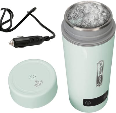 Elektrische waterkoker - Thermosfles beker - Reizen kamperen - Intelligente temperatuurregeling - 450 ml capaciteit - Groen