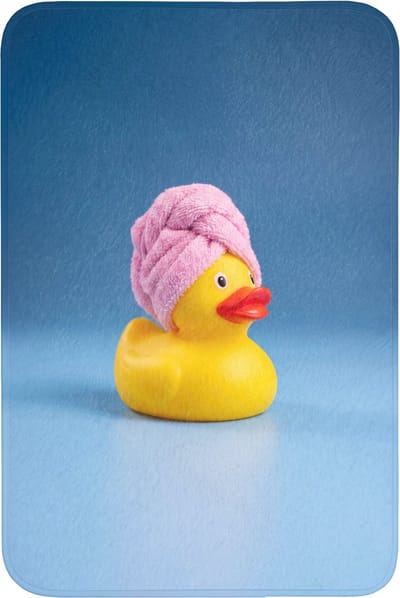 WC mat 60x90 cm - Antislip - Badeend - Handdoek - Blauw - Toiletmat - Vloermat - Douchemat - Toilet tapijt - Toiletmatten
