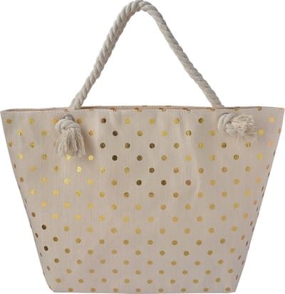 Juleeze Strandtas 56x37 cm Beige Polyester Stippen Handtas Dames