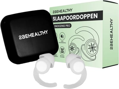 2BEHEALTHY Slaapoordoppen - 2 Paar - Hoge Geluidsdemping (35dB) - Slaap oordopjes voor Zijslapers - Sleep Plugs - Earplugs Slapen - Festival Oordopjes - Slaap Oordoppen - Wit