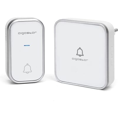 Aigostar draadloze deurbel, Plug & Play, IP44 waterbestendig, 3 volume-instellingen, 36 polyfone melodieën