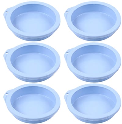Dailygoods- Siliconen Cakevorm Set van 6 - Ronde Bakvormen - Antiaanbaklaag - 10 cm - Milieuvriendelijk - Voedselveilige Siliconen - Bakvorm