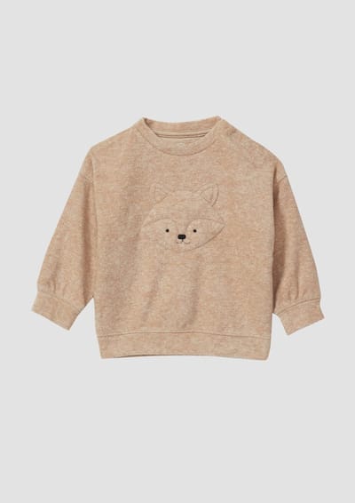 s.Oliver - others - Warm sweatshirt met applicatie en textuur aan de voorkant